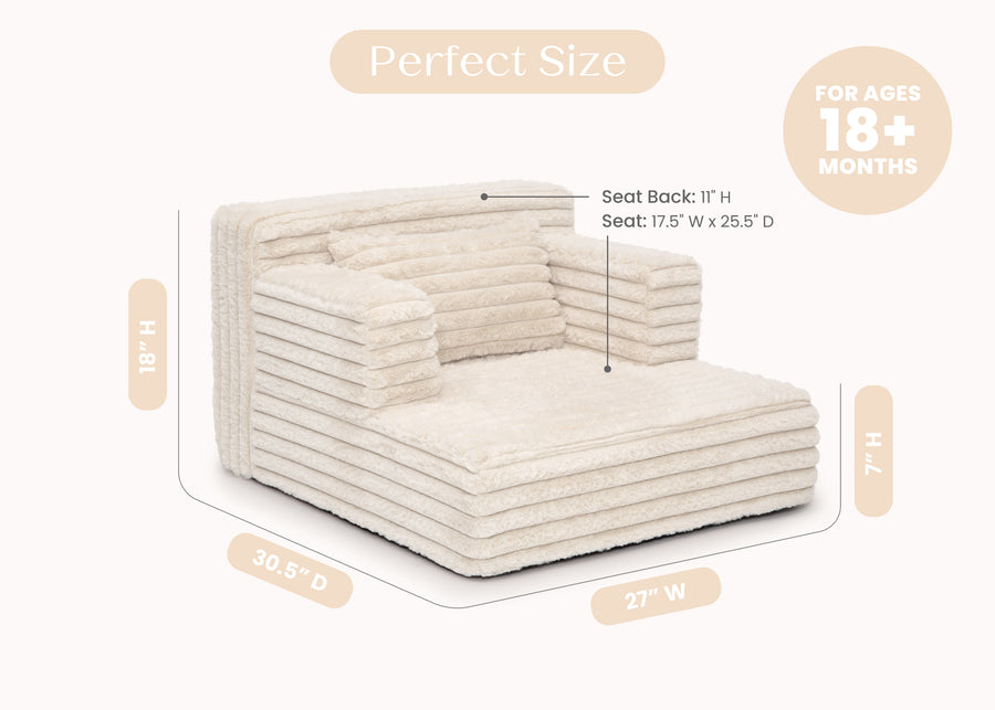 Oatmeal (1723) 13-Cozee Chaise Bedtime Lounger Chair