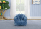 Denim Blue (1696) 1-Kids Plush Barrel Chair