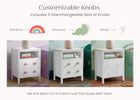 White (1245) 2-Dreamer Kids Nightstand with Interchangeable Knobs