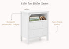 White (1245) 5-Dreamer Kids Nightstand with Interchangeable Knobs