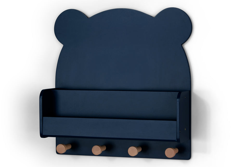 Navy (1270) 5-Brannan Bear Wall Shelf with 4 Hooks