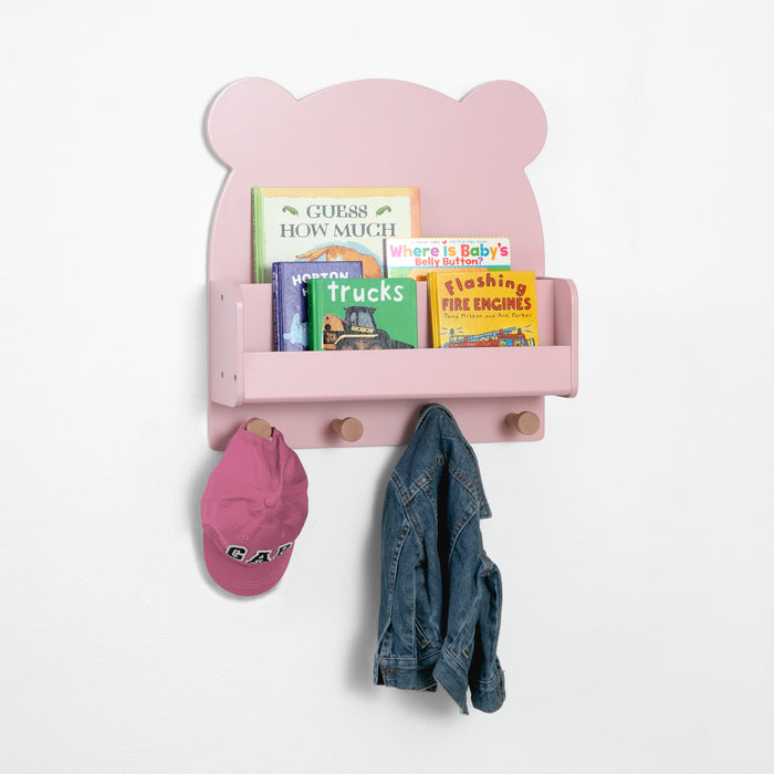 FL86740GP 1271 wallmounted shelf blush lifestyle 103 3-Brannan Bear Wall Shelf with 4 Hooks