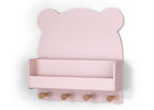 Blush (1271) 15-Brannan Bear Wall Shelf with 4 Hooks