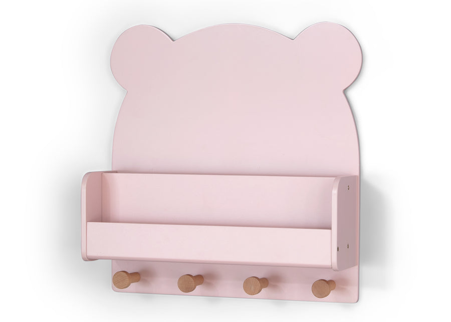 Blush (1271) 15-Brannan Bear Wall Shelf with 4 Hooks