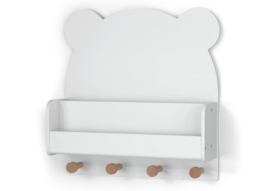 White (1282) 26-Brannan Bear Wall Shelf with 4 Hooks