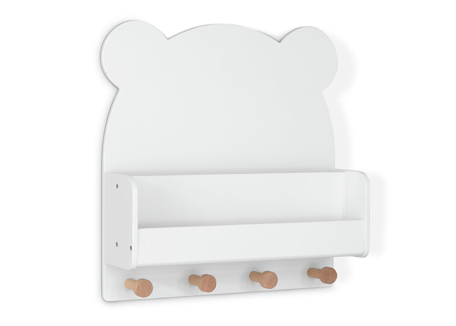 White (1282) 25-Brannan Bear Wall Shelf with 4 Hooks