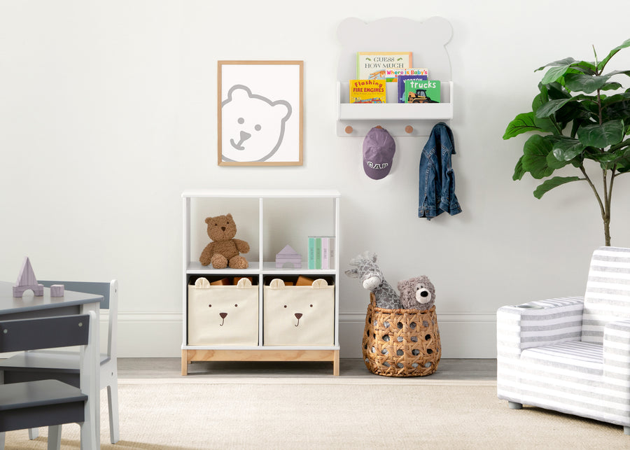 White (1282) 22-Brannan Bear Wall Shelf with 4 Hooks