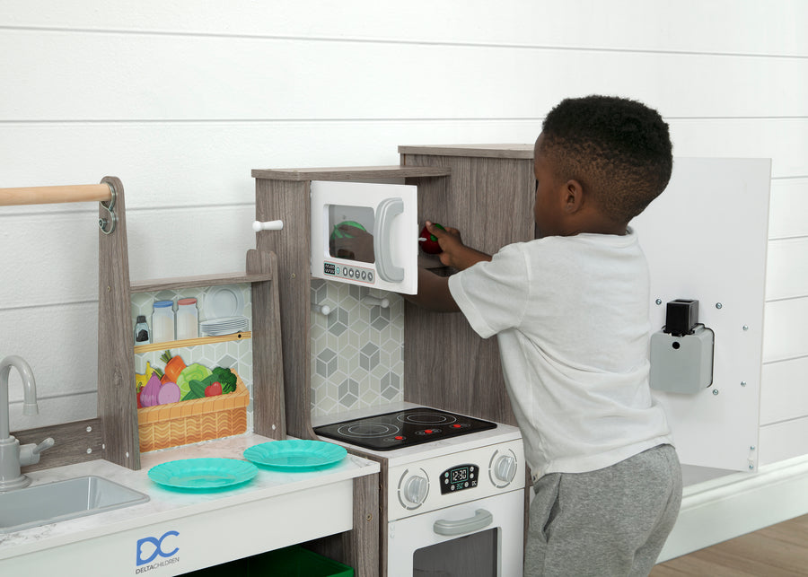 White (1632) 3-Gourmet All-in-One Corner Play Kitchen