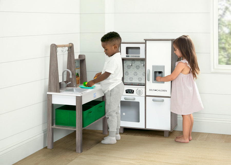 White (1632) 2-Gourmet All-in-One Corner Play Kitchen