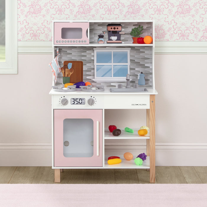 KT86594GN 1654 Tiny chef play kitchen Pink Lifestyle 101 1-Tiny Chef Play Kitchen