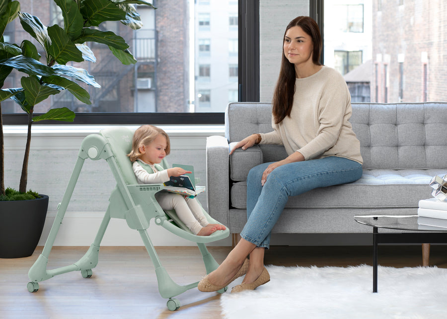 Sage Green (2446) 19-2-in-1 SlimFold High Chair for Babies and Toddler