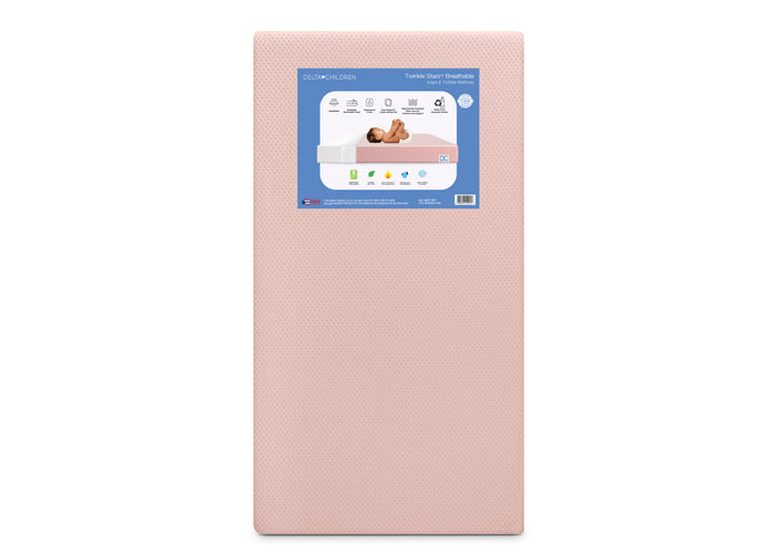 Pink (NO) 2-Twinkle Stars Breathable Baby Bed Crib Mattress and Toddler Mattress