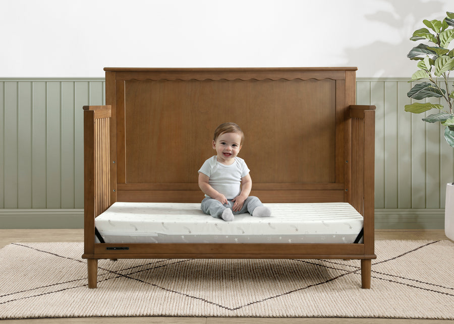 White and Grey (NO) 1-Refresh 2-Stage Crib and Toddler Mattress