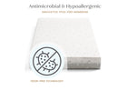 Product packaging with antimicrobial and hypoallergenic features on a white background 21-Refresh 2-Stage Crib and Toddler Mattress