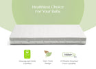 Mattress with green certification logo and text about health benefits for babies on a white background 25-Refresh 2-Stage Crib and Toddler Mattress