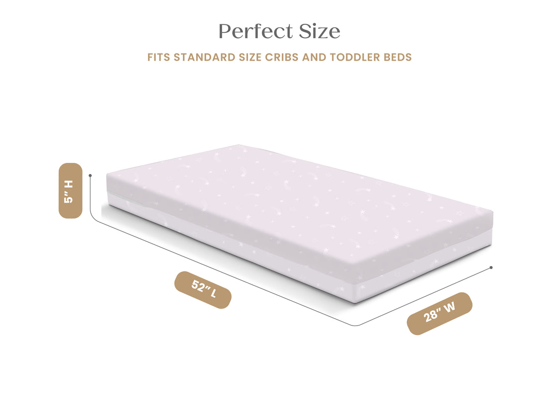 Mattress with dimensions labeled on a white background