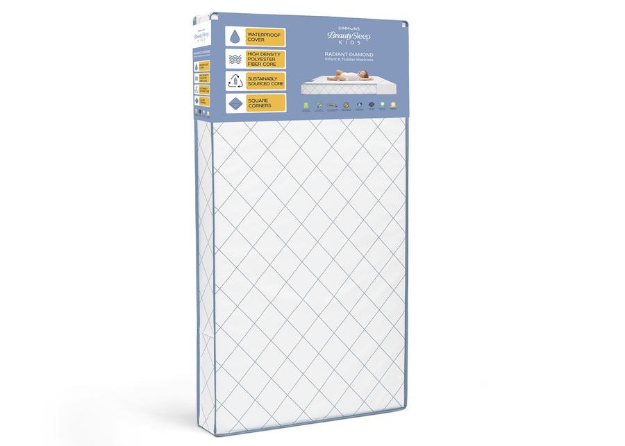 No Color (NO) 3-Radiant Diamond Crib and Toddler Mattress