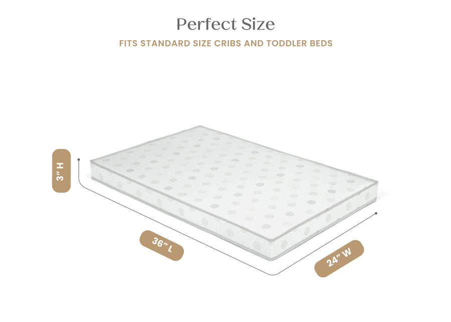 White (NO) 6-Twinkle Galaxy 3-inch Mini/Portable Crib Mattress
