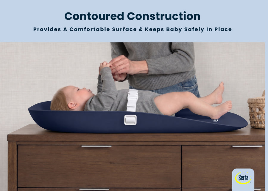 Blue (NO) 4-Serta Molded Waterproof Changing Pad with Fresh Technology