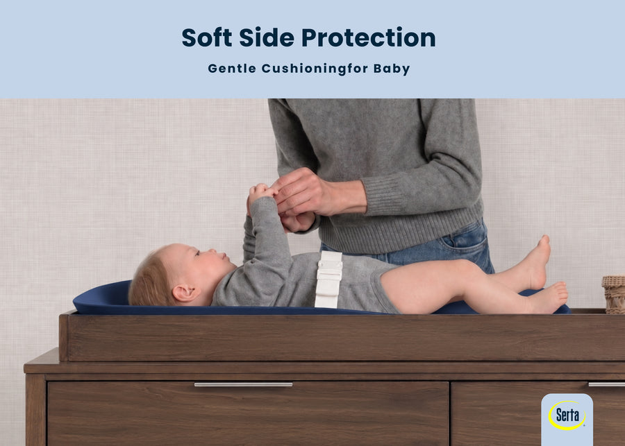 Blue (NO) 7-Serta Molded Waterproof Changing Pad with Fresh Technology