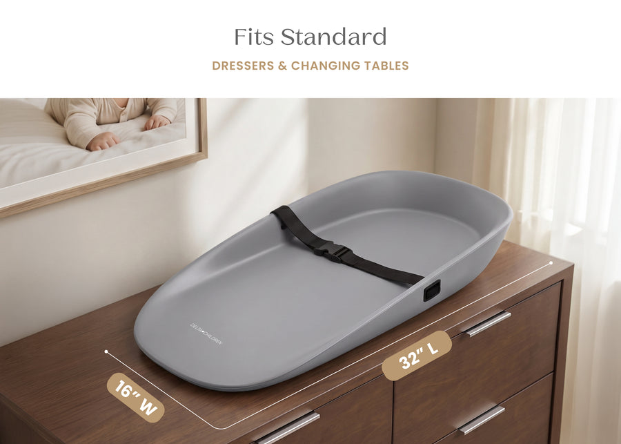 Grey (NO) 7-Molded Waterproof Changing Pad with Fresh Technology
