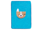 Teal Dog (1247) 7-Sherpa Throw Blanket with Storage Pocket for Kids