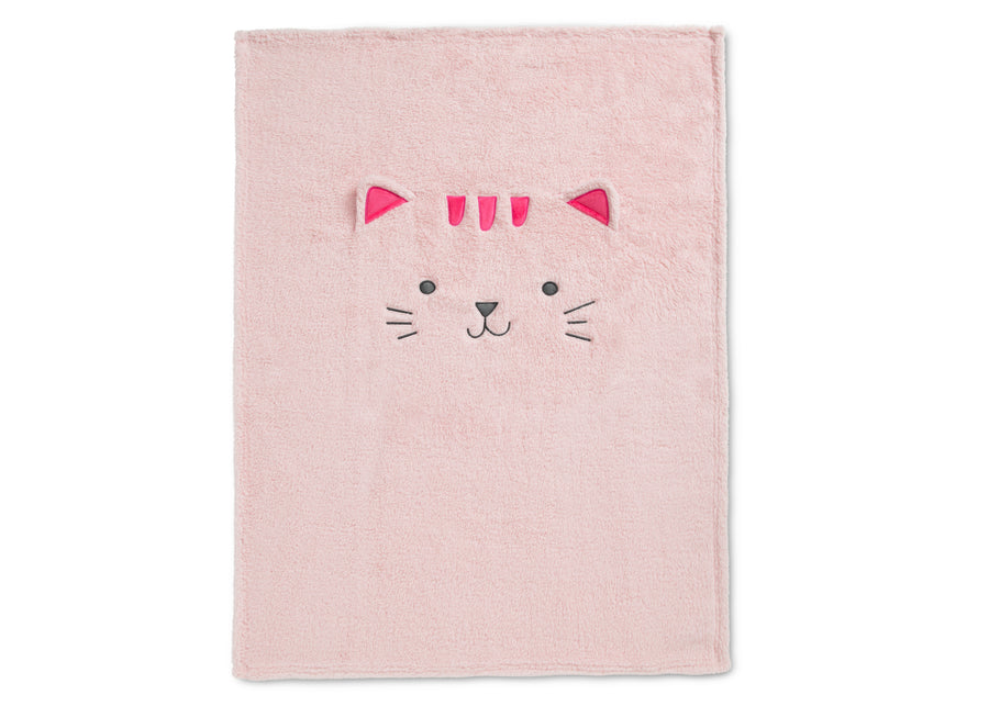 Pink Cat (1261) 10-Sherpa Throw Blanket for Kids