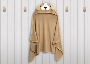 Tan Dog (1239) 3-Kids Hooded Bath Towel with Pockets
