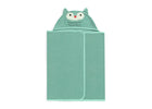 Light Teal Owl (1258) 22-Kids Hooded Bath Towel with Pockets