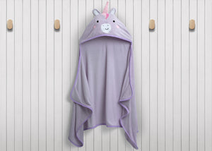 Light Purple Unicorn (1262) 1-Kids Hooded Bath Towel with Pockets