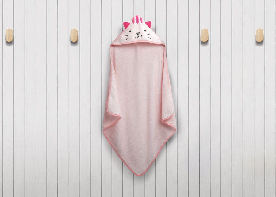 Pink Cat (1261) 20-Baby Hooded Bath Towel