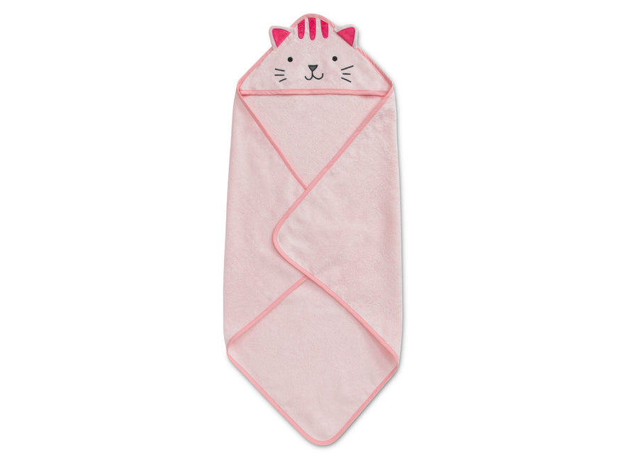 Pink Cat (1261) 22-Baby Hooded Bath Towel