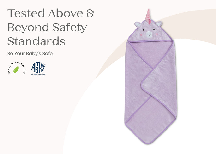 Light Purple Unicorn (1262) 5-Baby Hooded Bath Towel