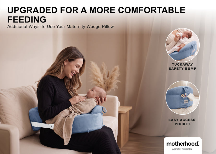 Blue (NO) 18-Nursing Pillow with Adjustable Safety Strap