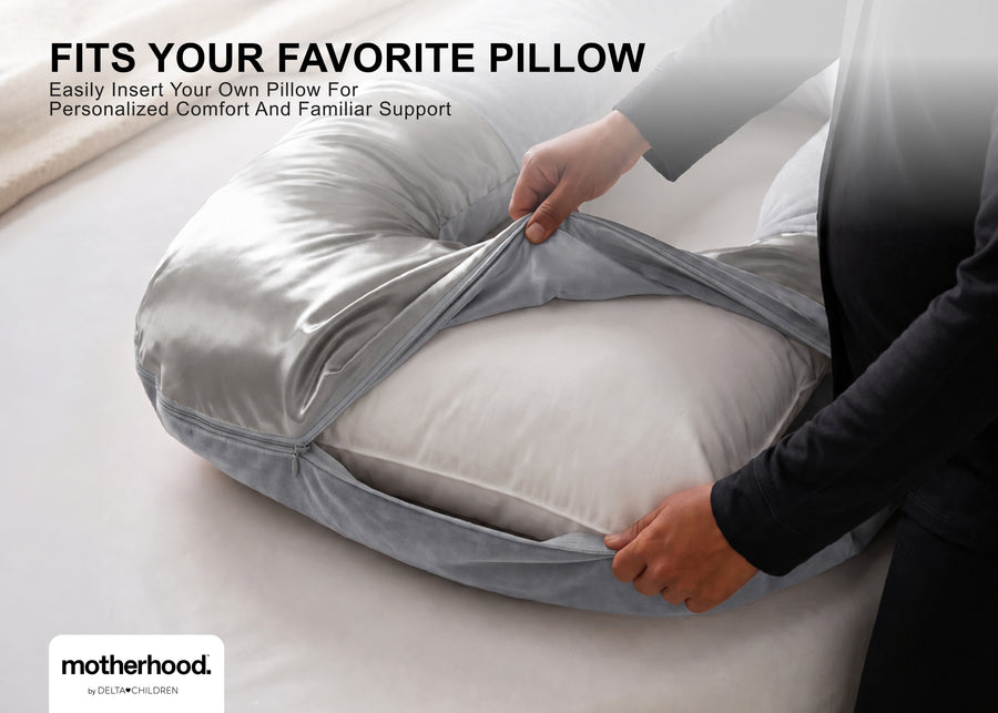 Grey (NO) 20-U-Shaped Pregnancy Pillow with Customizable Head Pillow