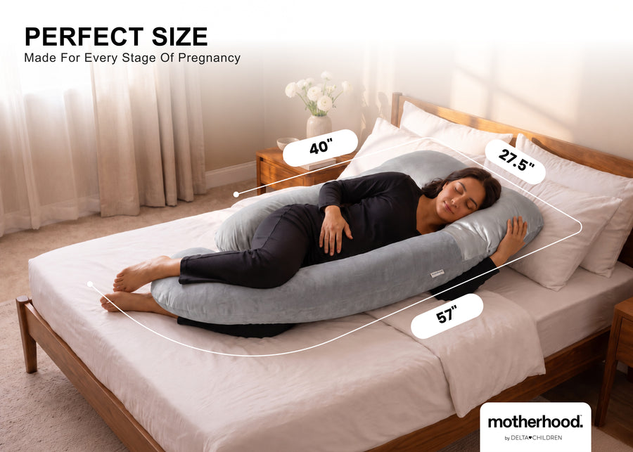 Grey (NO) 23-U-Shaped Pregnancy Pillow with Customizable Head Pillow