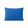 A rectangular blue throw pillow with a smooth fabric cover, centered against a plain white background. 25-Beautyrest Cooling Toddler Pillow