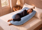 Blue (NO) 10-U-Shaped Pregnancy Pillow with Customizable Head Pillow