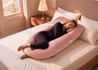 Pink (NO) 28-U-Shaped Pregnancy Pillow with Customizable Head Pillow