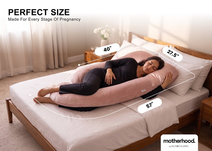 Pink (NO) 31-U-Shaped Pregnancy Pillow with Customizable Head Pillow