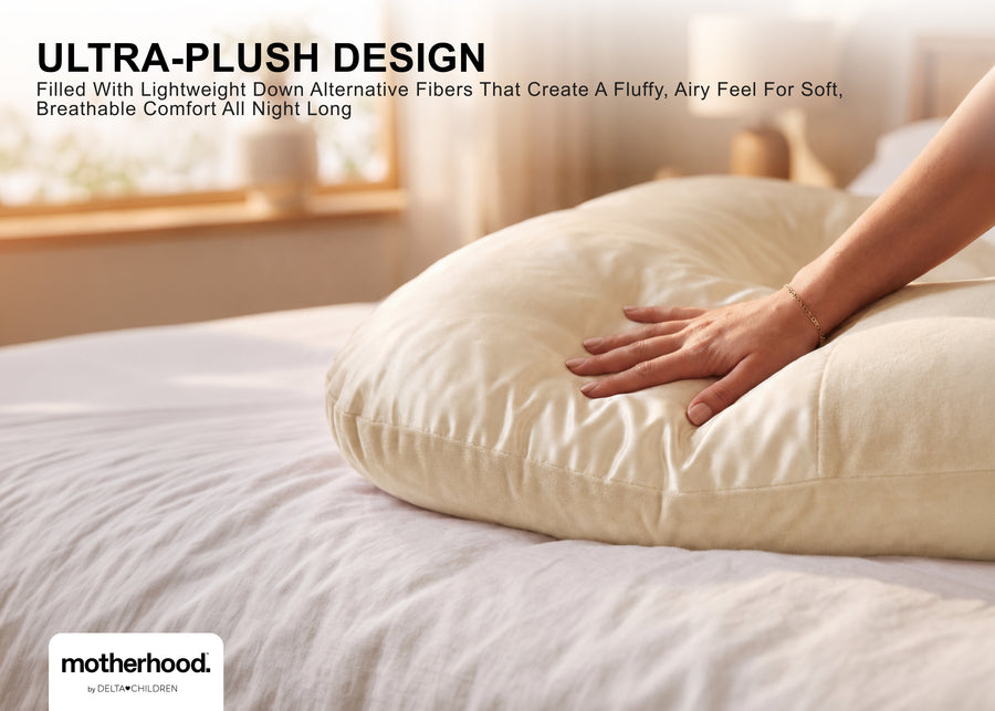 Beige (NO) 9-U-Shaped Pregnancy Pillow with Customizable Head Pillow