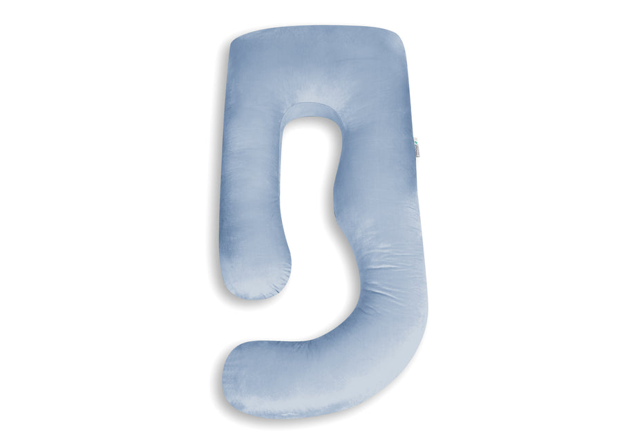 A light blue U-shaped nursing pillow with a soft, plush texture, shown on a clean white background. 34-U-Shaped Pregnancy Pillow