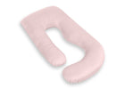 A light pink U-shaped nursing pillow with a soft, padded texture, shown on a clean white background. 38-U-Shaped Pregnancy Pillow