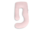 A light pink U-shaped baby support pillow with a soft, plush texture, shown on a clean white background. 40-U-Shaped Pregnancy Pillow