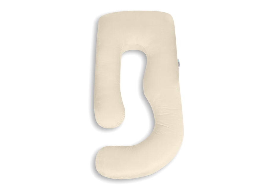 A U-shaped baby support pillow in a warm cream or off-white color, shown on a clean white background with a soft drop shadow. 31-U-Shaped Pregnancy Pillow