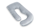 A light gray U-shaped nursing pillow with a plush, soft texture, shown on a clean white background. 35-U-Shaped Pregnancy Pillow
