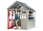Grey (1636) 3-MySize Deluxe Outdoor Playhouse with Play Sink with Running Water, Picnic Table & Mailbox