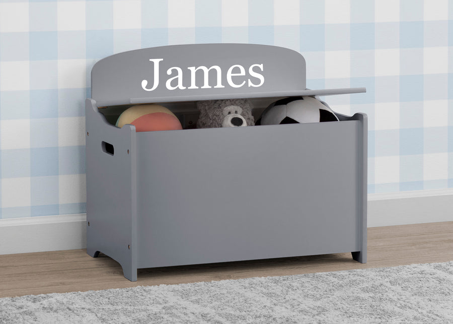 Grey (026) 7-Personalized MySize Deluxe Toy Box