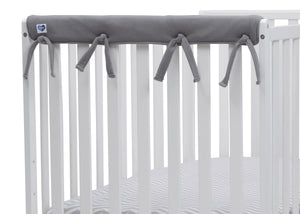 Grey (026) 3-Waterproof Fleece Crib Rail Covers/Protectors for Short Side Rails, 2 Pack