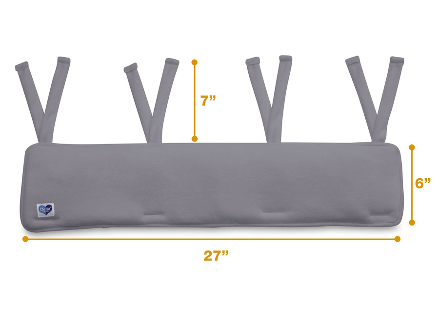 Grey (026) 4-Waterproof Fleece Crib Rail Covers/Protectors for Short Side Rails, 2 Pack